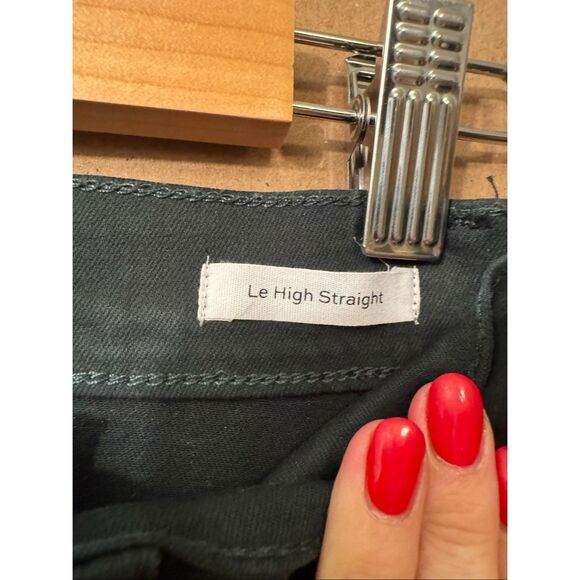 Green Frame Le High Straight Leg Coated Denim in Pine. MSRP: $198 - Picture 6 of 8